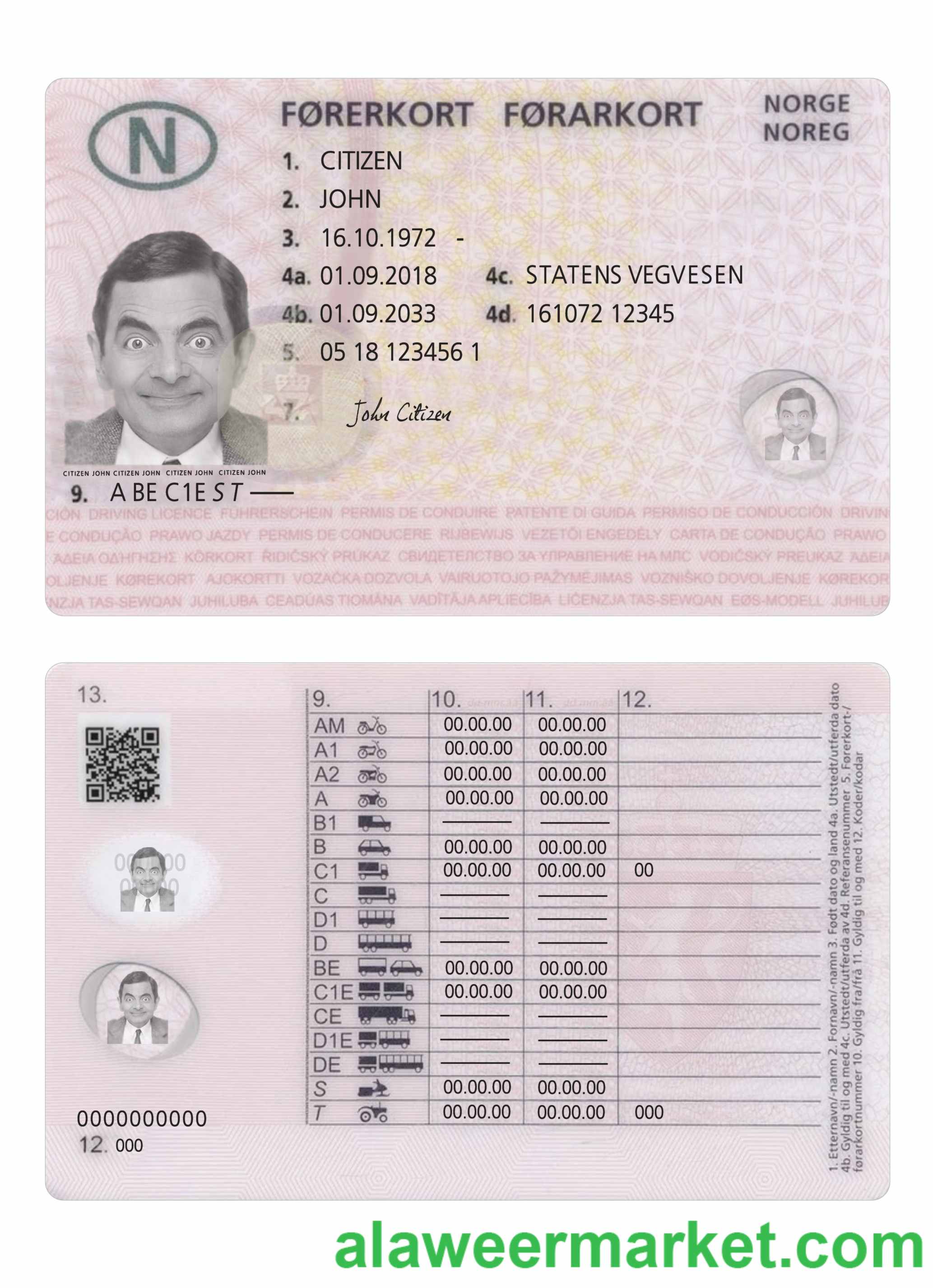 Norway driving license 2018-present